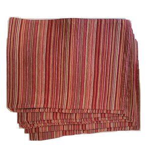 Red Multicolor Striped Placements (set of 8)